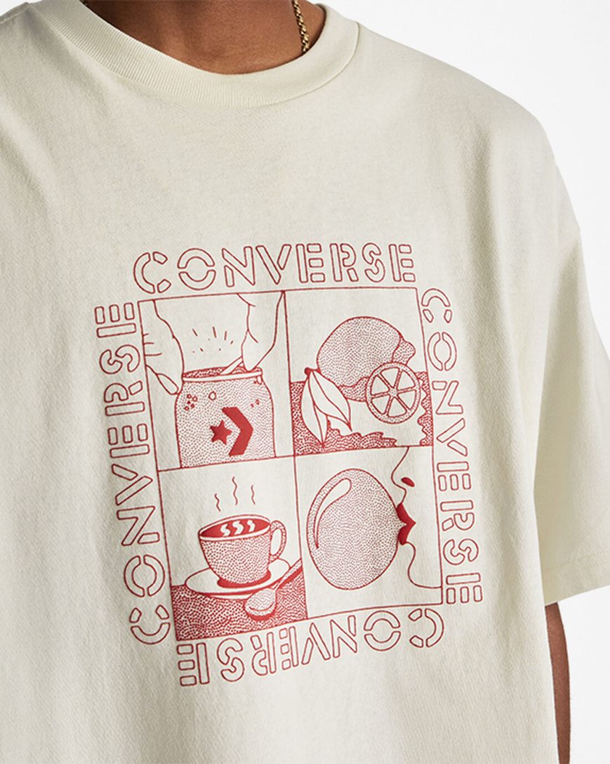 T-Shirts Converse Sensory Grafika Panske Béžové | SK EYUZJ2